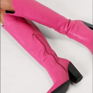 Knee high western high heel boots